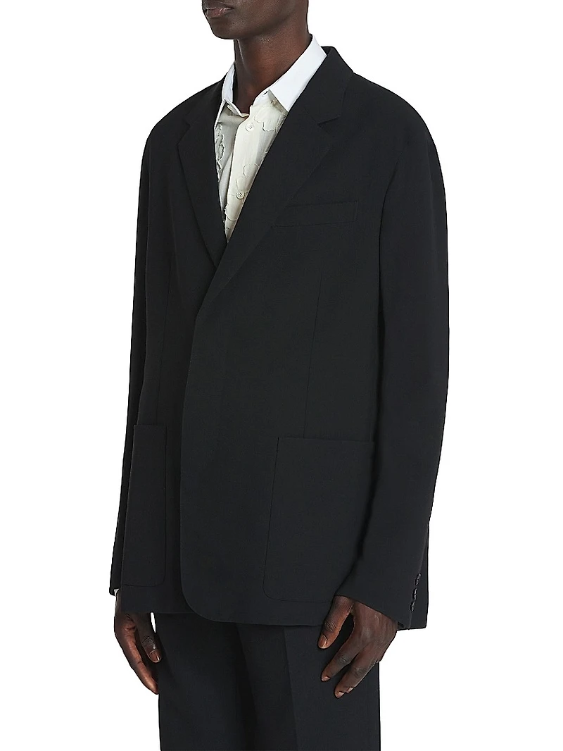 Loose-Fitting Wool Jacket