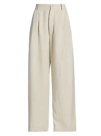 The Big Pleat Linen-Blend Trousers