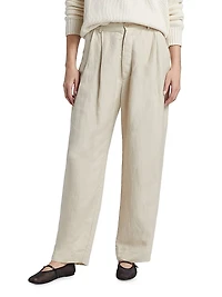 The Big Pleat Linen-Blend Trousers