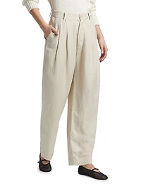 The Big Pleat Linen-Blend Trousers