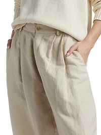 The Big Pleat Linen-Blend Trousers