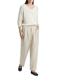 The Big Pleat Linen-Blend Trousers
