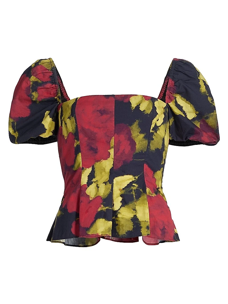 Selena Poplin Floral Top