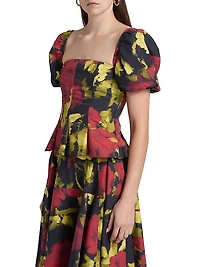 Selena Poplin Floral Top