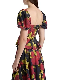 Selena Poplin Floral Top