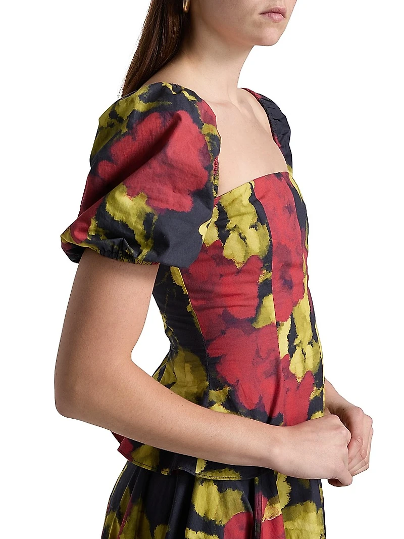 Selena Poplin Floral Top