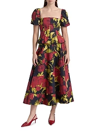 Selena Poplin Floral Top