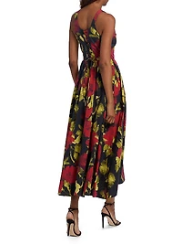 Aishani Floral Poplin Midi-Dress