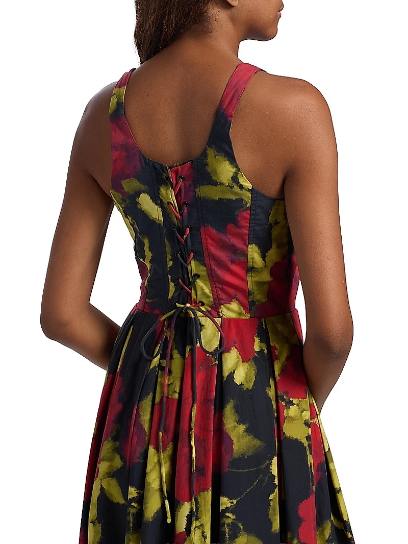 Aishani Floral Poplin Midi-Dress