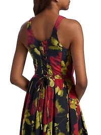 Aishani Floral Poplin Midi-Dress