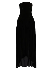 Nayara Velvet High-Low Midi-Dress