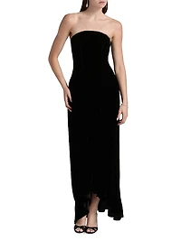 Nayara Velvet High-Low Midi-Dress