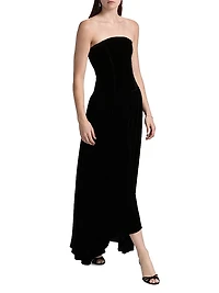 Nayara Velvet High-Low Midi-Dress