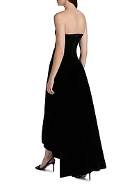 Nayara Velvet High-Low Midi-Dress