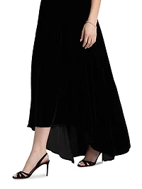 Nayara Velvet High-Low Midi-Dress
