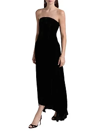 Nayara Velvet High-Low Midi-Dress