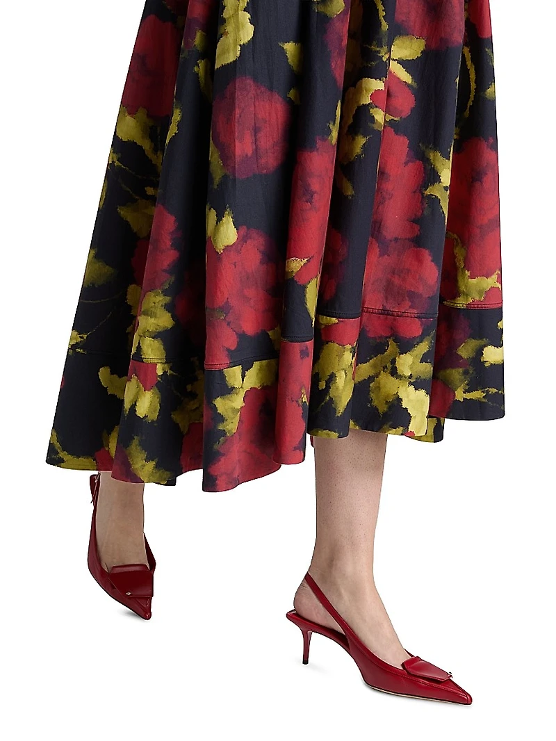 Avani Poplin Floral Midi-Skirt