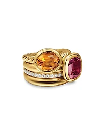 DY Mercer Two Stone Cocktail Ring 18K Yellow Gold
