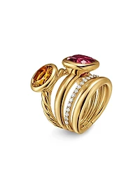 DY Mercer Two Stone Cocktail Ring 18K Yellow Gold