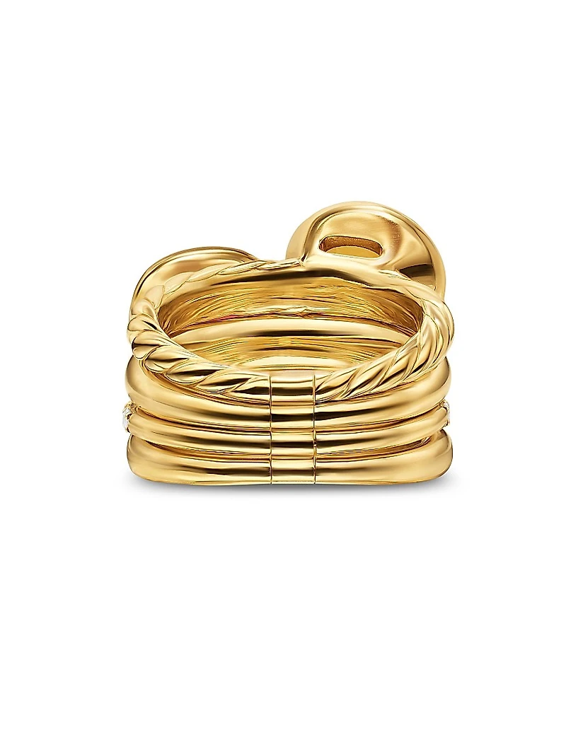 DY Mercer Two Stone Cocktail Ring 18K Yellow Gold