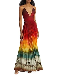 Lauren Pleated Tie-Dye Maxi Dress