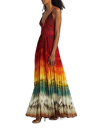 Lauren Pleated Tie-Dye Maxi Dress