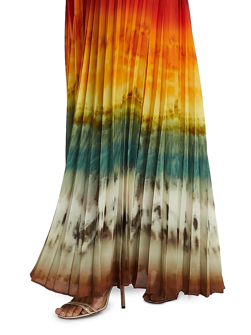 Lauren Pleated Tie-Dye Maxi Dress