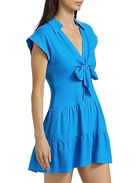 Mila Tiered Linen-Blend Minidress