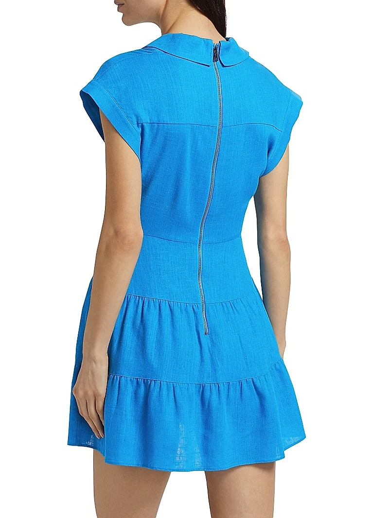 Mila Tiered Linen-Blend Minidress