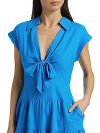 Mila Tiered Linen-Blend Minidress