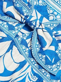 Melvina Damask Linen-Cotton Minidress