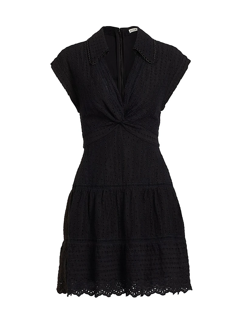 Mila Eyelet Linen-Blend Minidress