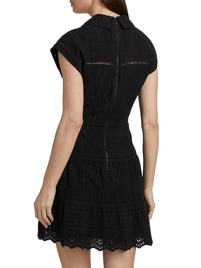 Mila Eyelet Linen-Blend Minidress