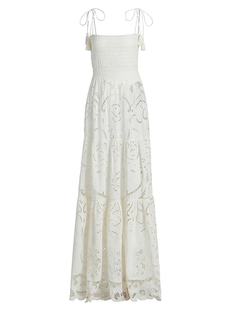 Marna Eyelet Tiered Maxi Dress