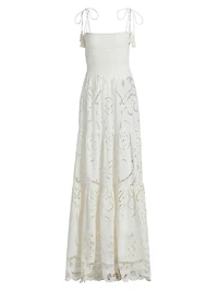 Marna Eyelet Tiered Maxi Dress