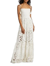 Marna Eyelet Tiered Maxi Dress