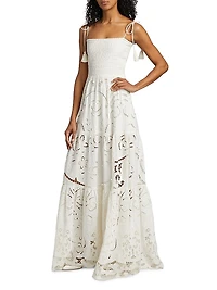 Marna Eyelet Tiered Maxi Dress