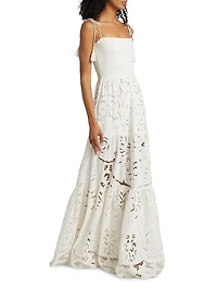 Marna Eyelet Tiered Maxi Dress