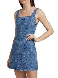 Maryann Floral Cutout Denim Minidress