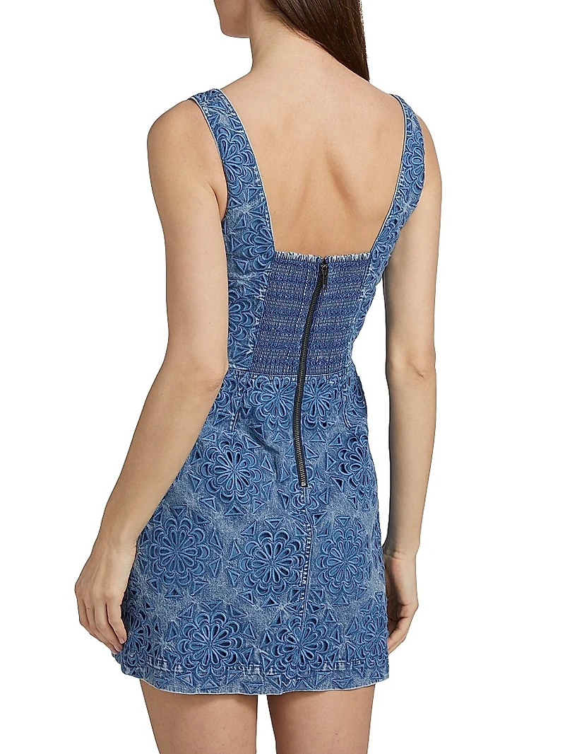 Maryann Floral Cutout Denim Minidress