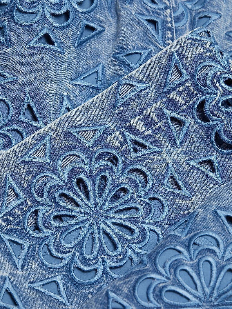 Maryann Floral Cutout Denim Minidress