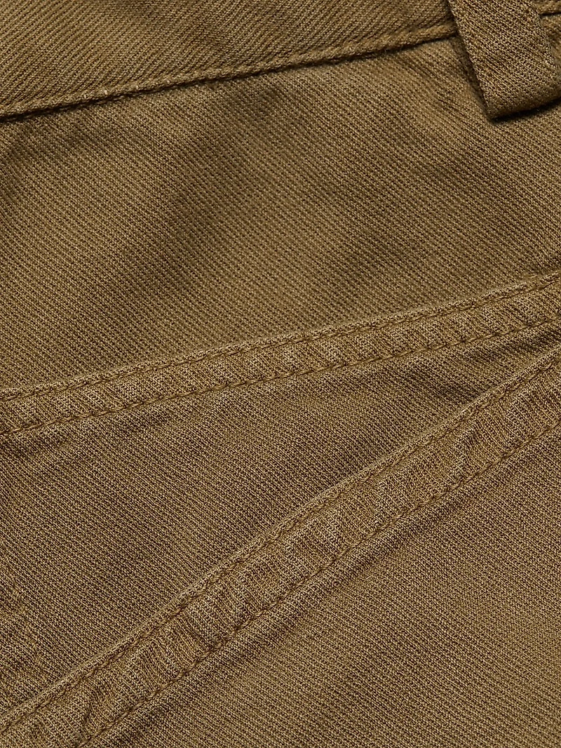 Cotton-Linen Barrel-Leg Pants
