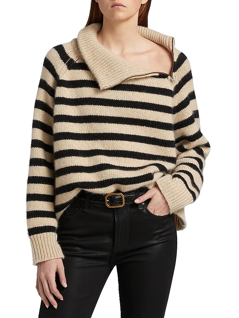 Raelynn Cashmere Striped Sweater