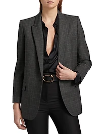 Diane Windowpane-Plaid Wool Blazer