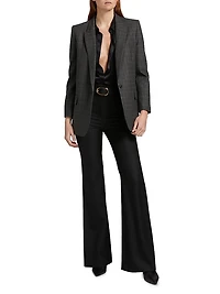 Diane Windowpane-Plaid Wool Blazer