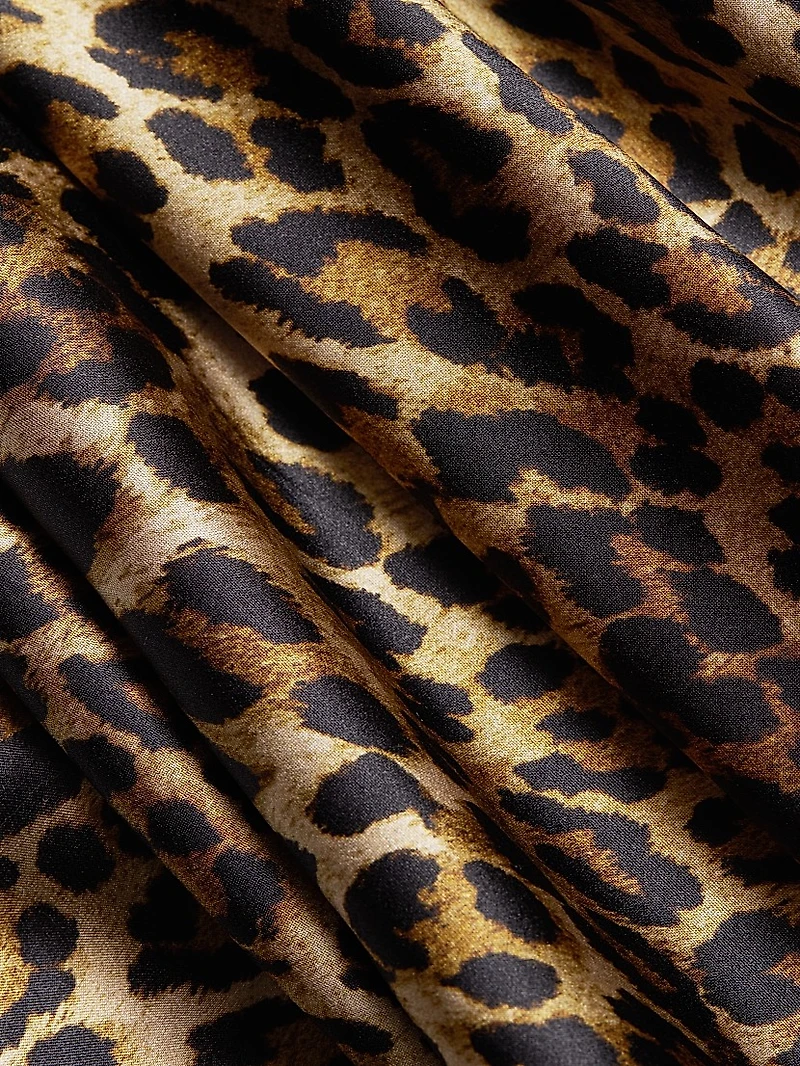 Ira Leopard Silk Slip Gown