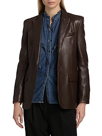 Belmonde Leather Tailored Blazer