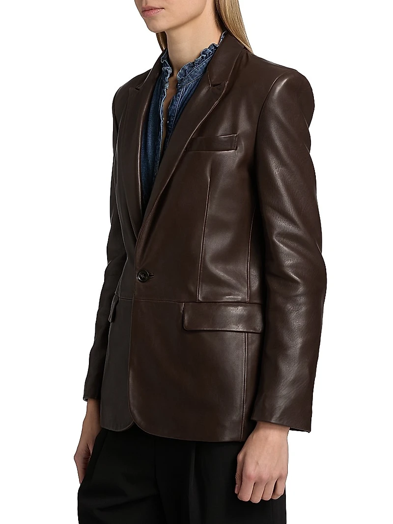 Belmonde Leather Tailored Blazer