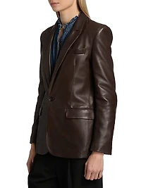 Belmonde Leather Tailored Blazer