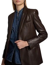 Belmonde Leather Tailored Blazer